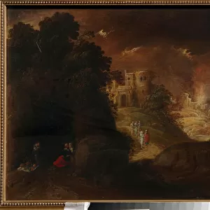 Sodome et Gomorre. Peinture de Rombout van Troyen (vers 1605-vers 1650), huile sur toile. Art hollandais, 17e siecle, art baroque. Regional I. Kramskoi Art Museum, Voronej (Russie)