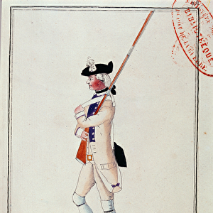 Soldier of the Grenadier Gatinois Regiment, c. 1780 (colour litho)