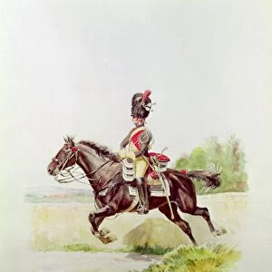 Soldier of the Imperial Guard on Horseback, 1898 (w / c on paper)