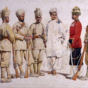 Soldiers of the 19th Punjabis Afridi of Tirah, illustration for Armies of India