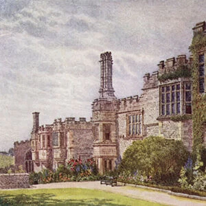 The South Side of Haddon Hall (colour litho)