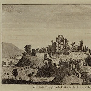 The South View of Corfe Castle, in the County of Dorset (engraving)