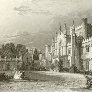 South view of Lowther Castle (engraving)