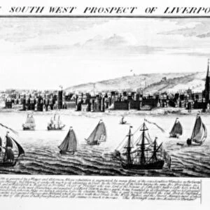 The South West Prospect of Liverpool, in the County Palatine of Lancaster, 1728