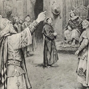 The sparrow in the hall of King Edwin of Northumbria (litho)