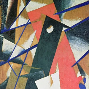 Spatial Force Construction, 1921 (oil on veneer with bronze powder)