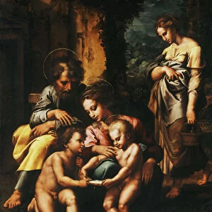 The Spinola Holy Family, (oil on panel)