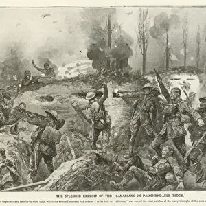 The Splendid Exploit of the Canadians on Passchendaele Ridge, World War I (litho)
