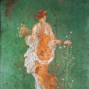 Spring, maiden gathering flowers, from the villa of Varano in Stabiae, c