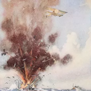 Squadron-Commander A. W. Bigsworth attacks with bombs a German submarine