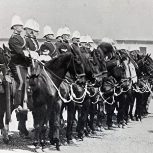 The Squadron of the N. W. Mounted Police in review order (b / w photo)