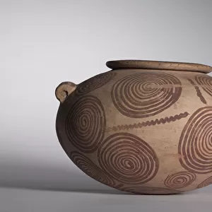 Squat Jar with Lug Handles, c. 3400-3300 BC (marl clay pottery)