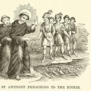 St Anthony preaching to the fishes (engraving)