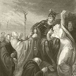 St Augustine before Ethelbert (engraving)