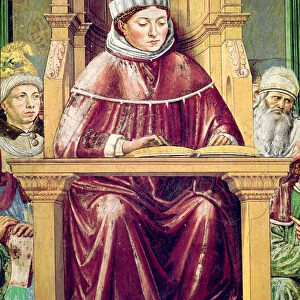 Detail of St. Augustine Reading Rhetoric and Philosophy at the School of Rome, from the Life of St