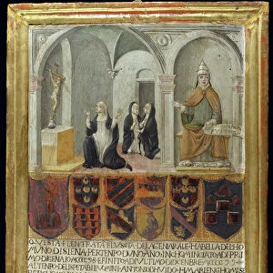 St. Catherine of Siena (1347-80) Receiving the Stigmata, 1498 (oil on panel)