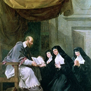 St. Francois de Sales (1567-1622) Giving the Rule of the Visitation to St. Jeanne de Chantal