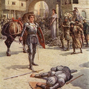 St George to the Rescue, the proud Earl of Coventry lay dead (colour litho)