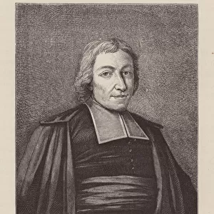 St Jean-Baptiste de La Salle, French priest and educational reformer (engraving)