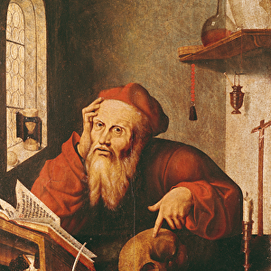 St. Jerome, after a painting by Quentin Massys or Metsys (1466-1530) (oil on panel)