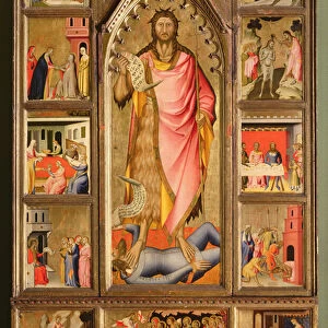 St. John the Baptist and scenes from his life (polyptych) (tempera on wood)