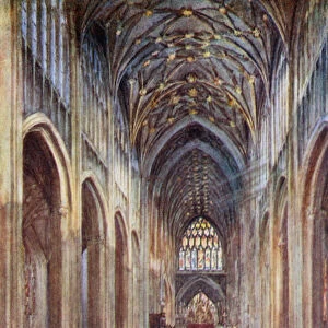St Mary Redcliffe, looking East (colour litho)