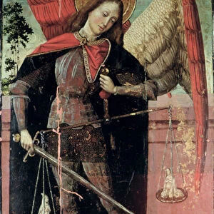 St. Michael Weighing Souls (tempera on panel)