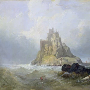 St. Michaels Mount, Cornwall (oil on panel)