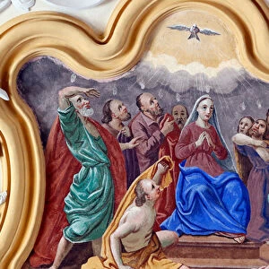 St. Nicolas de Veroce church. The Assumption of Mary. Painting. France