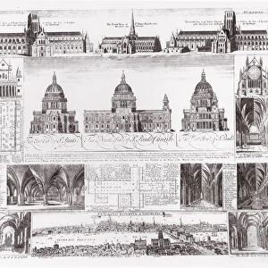 St. Pauls Cathedral (engraving) (b / w photo)