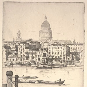 St. Pauls from the Thames (at Bankside), 1899 (etching)