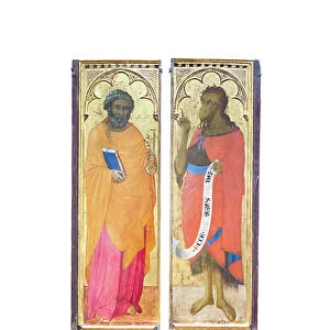 St Peter and st John the Baptist; an apostle and st Paul, 1355-60 circa, (tempera on wood)