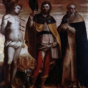 St Roch, St Sebastian and St Anthony the Great (Painting, 16th century)