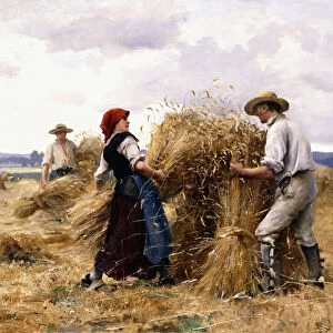 Stacking Hay, (oil on canvas)