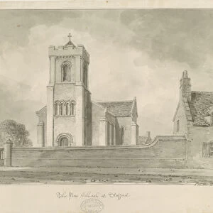 Stafford - Christ Church: sepia drawing, 1840 (drawing)