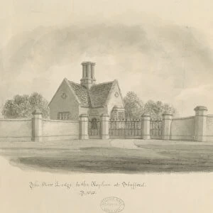 Stafford - New Lodge to the Asylum: sepia drawing, 1843 (drawing)