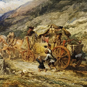 Stage Coach of the Last Century, 1855 (w / c & gouache on paper)