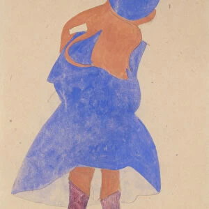 Standing Girl, Back View, 1908 (gouache, watercolor, and graphite on paper)