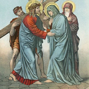Station IV Jesus Carrying the Cross, Meets his most Afflicted Mother