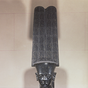 Statue of the God Amun protecting Tutankhamun, New Kingdom, c. 1336-1327 BC (granite)
