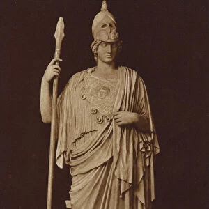 The statue of Minerva in the Vatican Museum, Rome (b / w photo)