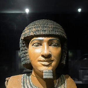Statue of Ptahhotep, old kingdom, (plastered and painted wood)
