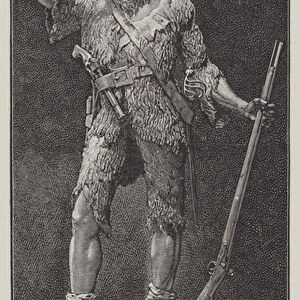 Statue of Robinson Crusoe, at Largo, Fifeshire, Birthplace of Alexander Selkirk (engraving)