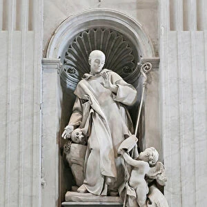 Statue of Saint Bruno inside Saint Peter's basilica, Vatican City, Italy, 1744 (marble)