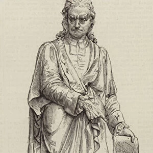 Statue of Sir Isaac Newton, inaugurated Last Week at Grantham (engraving)