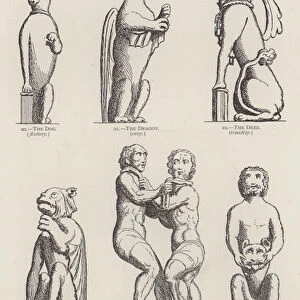 Statues on the outside of the Cloisters (engraving)