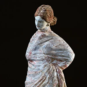 Statuette of a woman with draped clothing, from Tanagra, Boeotia (stone)