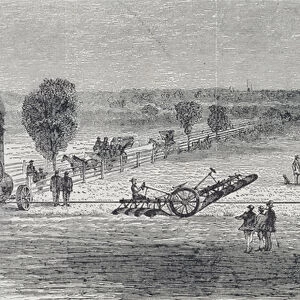 Steam plough on Pattersons farm, illustration from Harpers Weekly