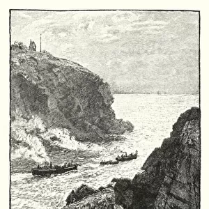 Steam Seine Boats going out (engraving)