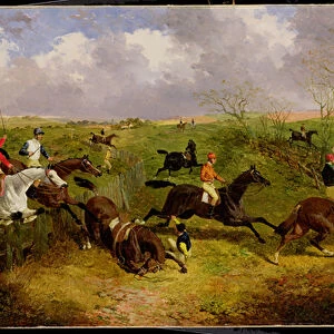 A Steeplechase (oil on canvas)